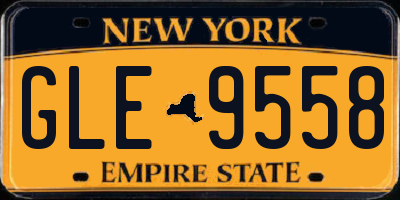 NY license plate GLE9558