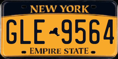 NY license plate GLE9564