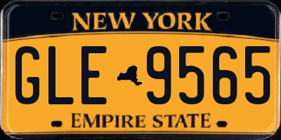 NY license plate GLE9565