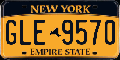 NY license plate GLE9570