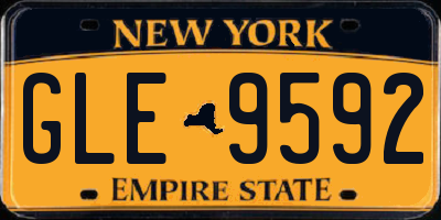 NY license plate GLE9592