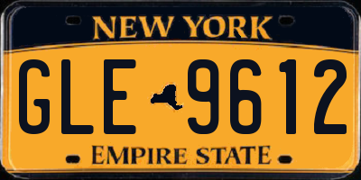 NY license plate GLE9612