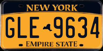 NY license plate GLE9634