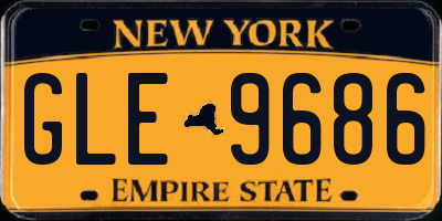 NY license plate GLE9686