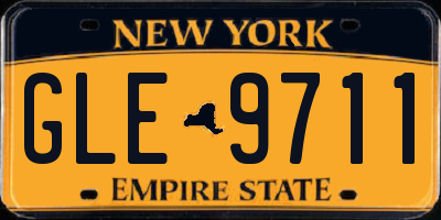 NY license plate GLE9711