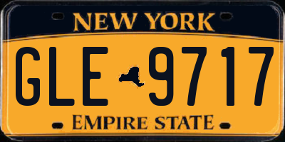 NY license plate GLE9717