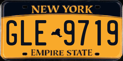 NY license plate GLE9719