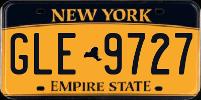 NY license plate GLE9727