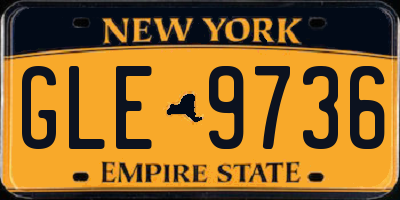 NY license plate GLE9736