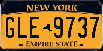 NY license plate GLE9737
