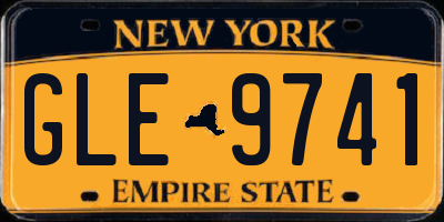 NY license plate GLE9741