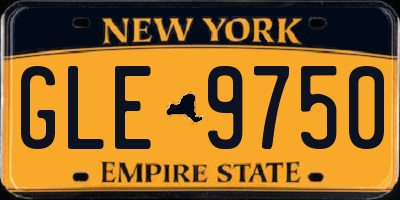 NY license plate GLE9750
