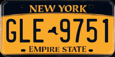 NY license plate GLE9751