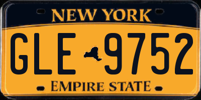 NY license plate GLE9752