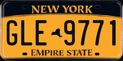 NY license plate GLE9771