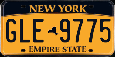 NY license plate GLE9775