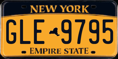 NY license plate GLE9795