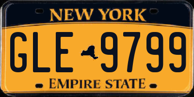 NY license plate GLE9799