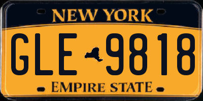 NY license plate GLE9818