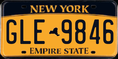 NY license plate GLE9846
