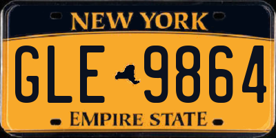 NY license plate GLE9864