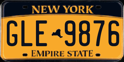 NY license plate GLE9876