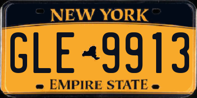 NY license plate GLE9913