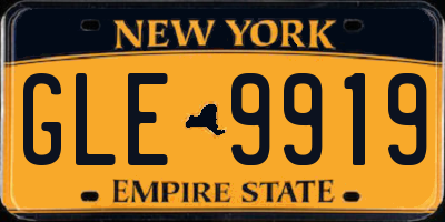 NY license plate GLE9919
