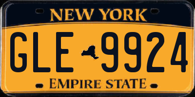NY license plate GLE9924