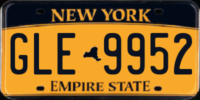 NY license plate GLE9952