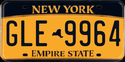 NY license plate GLE9964