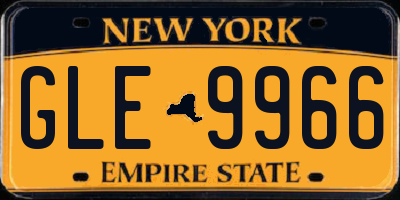 NY license plate GLE9966