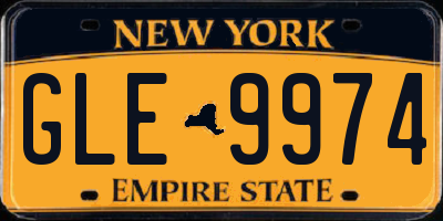 NY license plate GLE9974