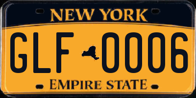 NY license plate GLF0006