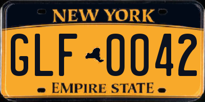 NY license plate GLF0042