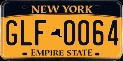 NY license plate GLF0064