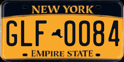 NY license plate GLF0084