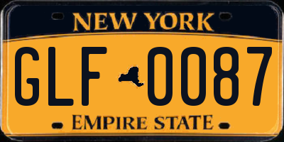NY license plate GLF0087