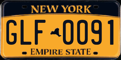 NY license plate GLF0091