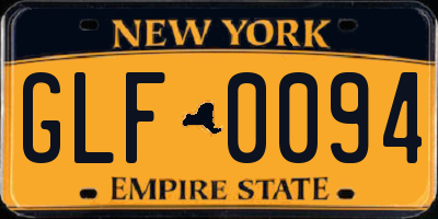 NY license plate GLF0094