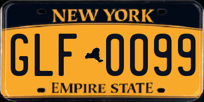 NY license plate GLF0099