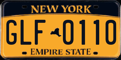 NY license plate GLF0110