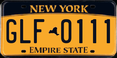 NY license plate GLF0111