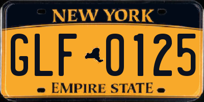 NY license plate GLF0125