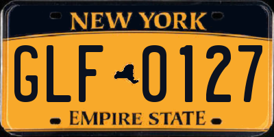 NY license plate GLF0127