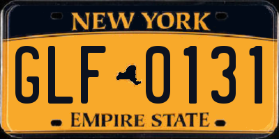 NY license plate GLF0131