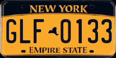 NY license plate GLF0133
