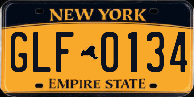 NY license plate GLF0134