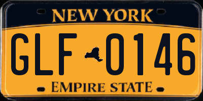 NY license plate GLF0146