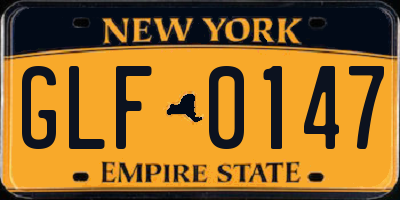 NY license plate GLF0147